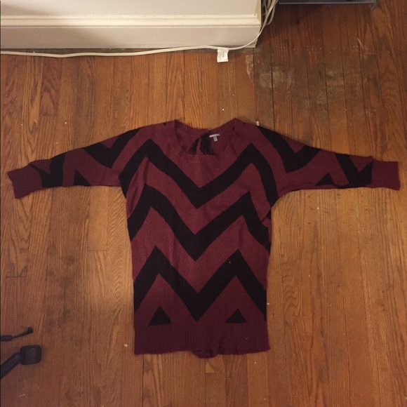 Maroon and Black Chevron Sweater - Picture 1 of 2